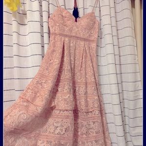 Light Pink - Lace - Day Time Tea Midi Dress.  Never worn. Still has tickets.